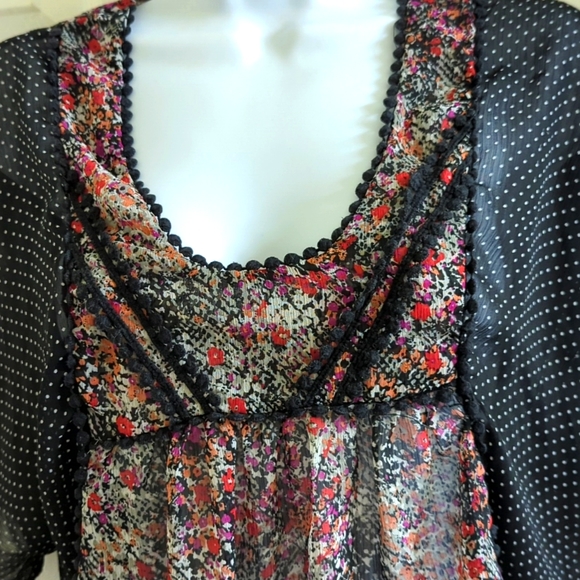 Xhilaration Boho Sheer Blouse Med - Picture 2 of 5